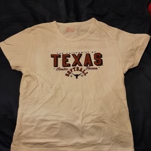 University of Texas white softball shirt